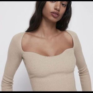 Zara sweetheart neckline top